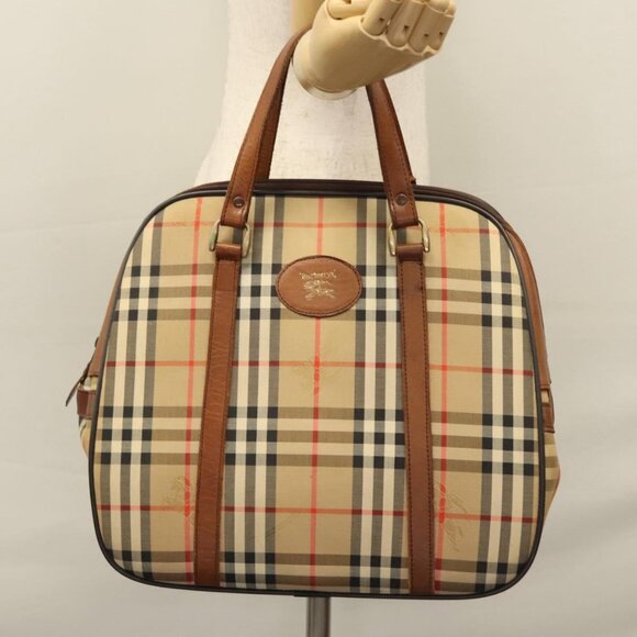 Burberrys Nova Check Hand Bag Canvas Beige Auth - Picture 15 of 16